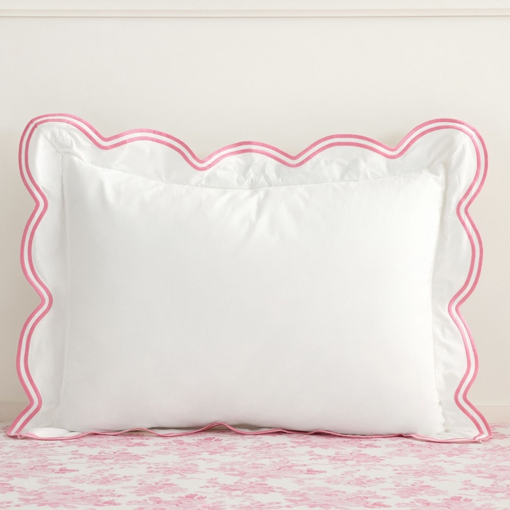 LoveShackFancy Pottery Barn Teen Embroidered Scallop Standard Sham